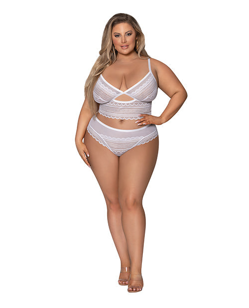 Modern Romance Bralette & Cheeky Hipster White 2X Magic Moments Int'l