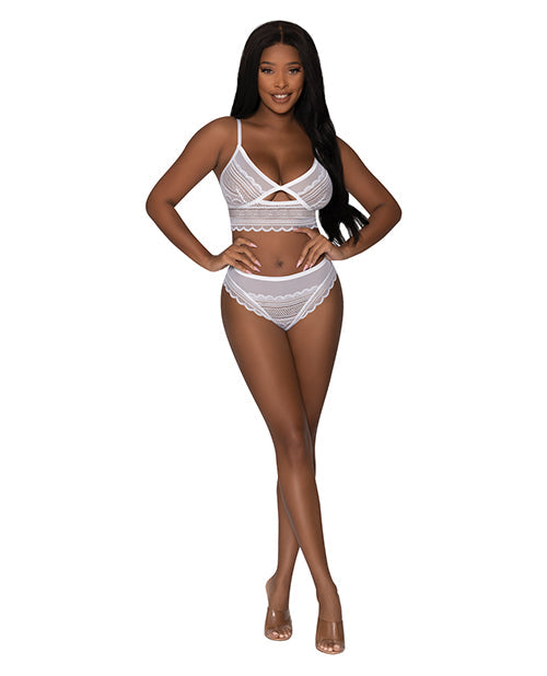 Modern Romance Bralette & Cheeky Hipster White S/M Magic Moments Int'l