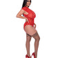 Ooh La Lace Cap Sleeve Basque & Tanga Panty Red QN Magic Moments Int'l