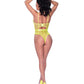 Love Star High Leg Teddy w/Snap Crotch Chartreuse S/M Magic Moments Int'l