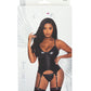 Club Candy Basque & Cheeky Panty Black S/M Magic Moments Int'l