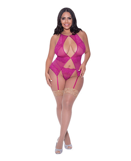 Berrylicious Lace Halter Basque & G-String Pink QN Magic Moments Int'l