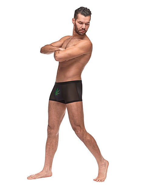 Private Screening Micro Mesh & Modal Pot Leaf Black XL Comme Ci Comme Ca