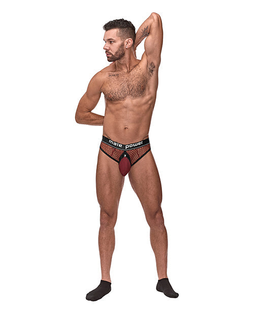 Cock Pit Fishnet Cock Ring Thong Red S/M Comme Ci Comme Ca