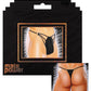 Male Power G-String w/Straps & Rings Black S/M Comme Ci Comme Ca