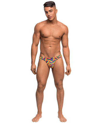 Pride Fest Contoured Pouch Bong Thong Rainbow S/M Comme Ci Comme Ca
