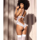 Lace Peek A Boo Teddy White L/XL Mapale