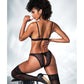 Mesh Cut Out Top & Crotchless Panty Black L/XL Mapale