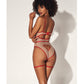 Underwire Bodysuit w/Cut Out Heart Back  Nude/Red L/XL Mapale