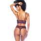 Underwire Bustier w/Removable Straps & High Waisted Thong 2 pc Set - Mulberry SM