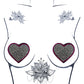 Neva Nude Burlesque Heart N' Soul Crystal Heart Pasties - Pink/Clear O/S