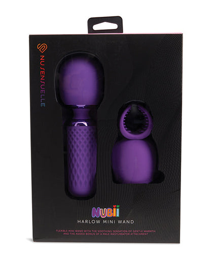 Nu Sensuelle Harlow Mini Wand w/Masturbator Attachment - Purple Novel Creations Usa INC