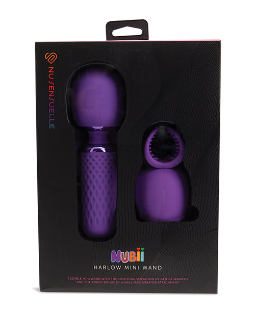 Nu Sensuelle Harlow Mini Wand w/Masturbator Attachment - Purple Novel Creations Usa INC
