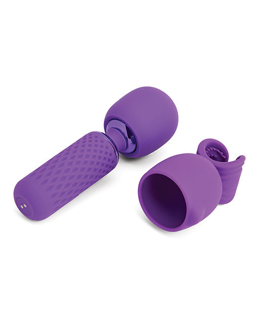 Nu Sensuelle Harlow Mini Wand w/Masturbator Attachment - Purple Novel Creations Usa INC