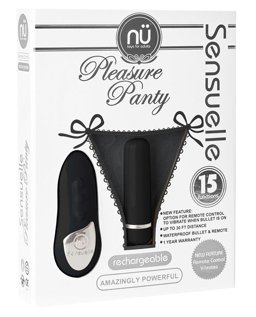 Nu Sensuelle Pleasure Panty Bullet w/Remote Control 15 Functions - Black Novel Creations Usa INC