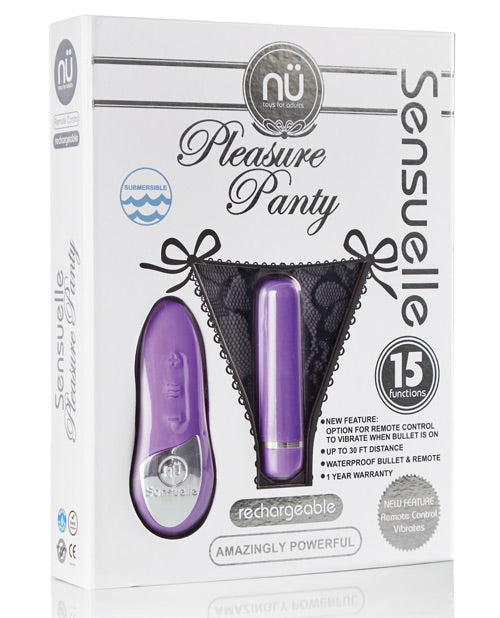 Nu Sensuelle Pleasure Panty Bullet w/Remote Control 15 Function - Purple Novel Creations Usa INC