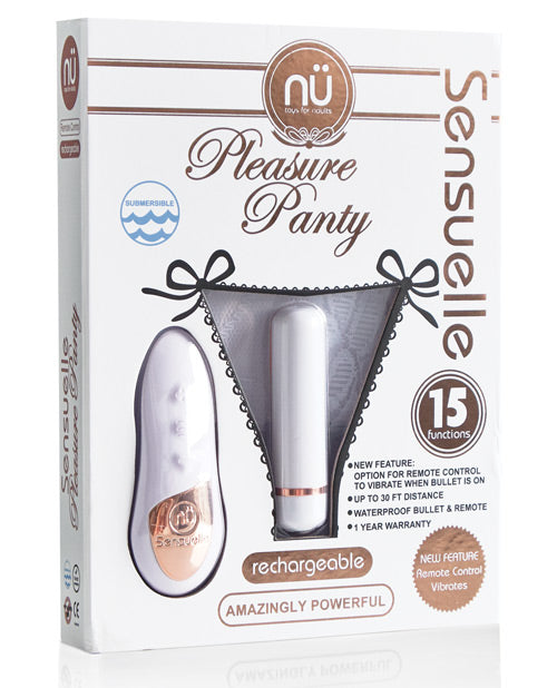 Nu Sensuelle Pleasure Panty Bullet w/Remote Control 15 Function - White Novel Creations Usa INC