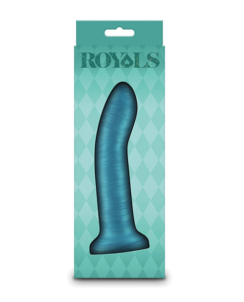 Royals 6" Big Dildo | Charlie Curved Suction Cup Dildo | Metallic Teal Realistic Dildo Ns Novelties INC