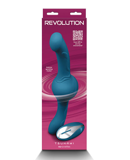 Revolution Vibrating Dildo | Teal Rotating Motor Big Dildo | Tsunami Flexible Realistic Dildo Ns Novelties INC