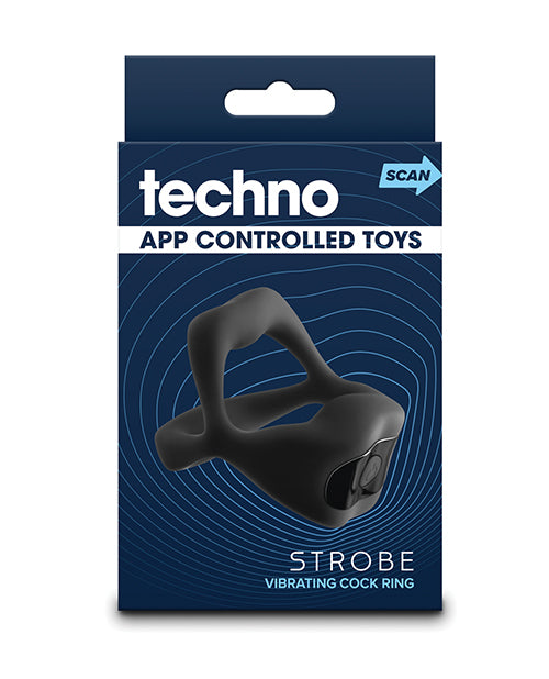 Techno Strobe App Controlled Vibrating Cock Ring - Black Ns Novelties INC