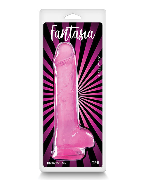 Fantasia Ballsy 7.5" Big Dildo | Pink Dildo | Suction Cup Dildo | Flexible Realistic Dildo Ns Novelties INC
