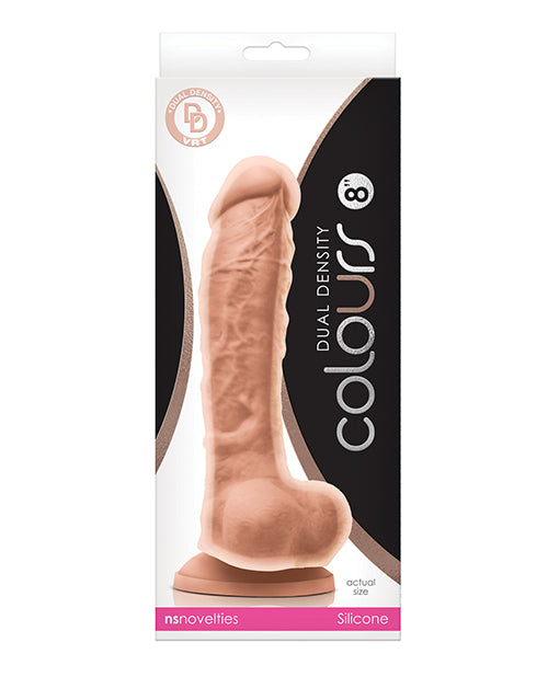 Colours Dual Density Realistic Dildo | 8" Big Dildo White | Suction Cup Dildo Ns Novelties INC