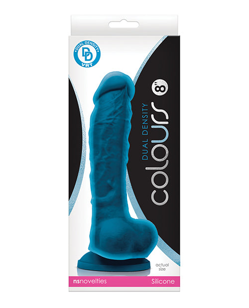 Colours Dual Density Realistic Dildo | 8" Big Dildo Blue | Suction Cup Dildo Ns Novelties INC