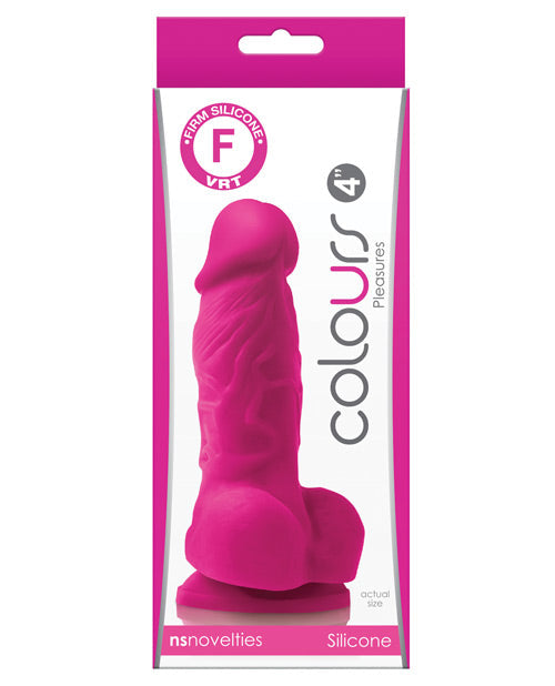 Colours Realistic Dildo | 4" Big Dildo with Balls | Pink Suction Cup Dildo Ns Novelties INC