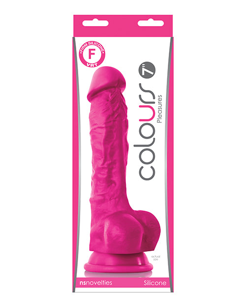 Colours Realistic Dildo | 7" Big Dildo with Balls | Pink Suction Cup Dildo Ns Novelties INC