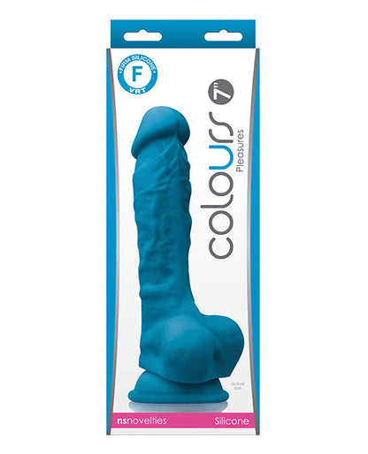 Colours Realistic Dildo | 7" Big Dildo with Balls | Blue Suction Cup Dildo Ns Novelties INC