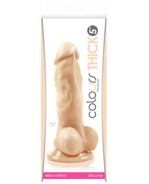 Colours Pleasures Realistic Dildo | Thick 5" Big Dildo White | Suction Cup Dildo Ns Novelties INC