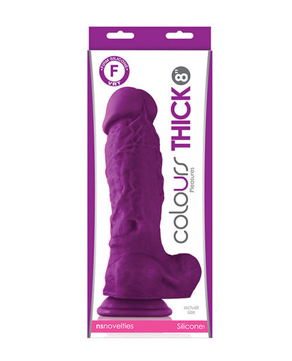 Colours Pleasures Realistic Dildo | Thick 8" Dildo Purple | Suction Cup Dildo Ns Novelties INC