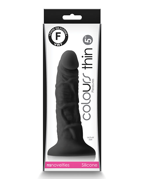 Colours Pleasures Realistic Dildo | 5" Big Black Dildo | Thin Suction Cup Dildo Ns Novelties INC