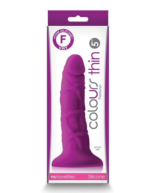 Colours Pleasures Realistic Dildo | 5" Big Dildo | Purple Thin Suction Cup Dildo Ns Novelties INC