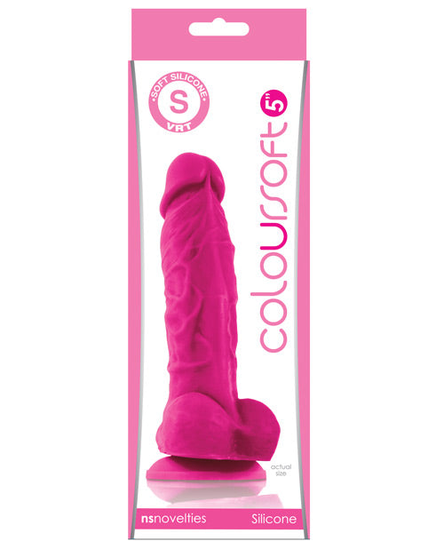 ColourSoft 5" Big Dildo | Silicone Realistic Dildo | Pink Suction Cup Dildo Ns Novelties INC
