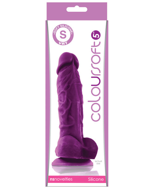 ColourSoft 5" Big Dildo | Silicone Realistic Dildo | Purple Suction Cup Dildo Ns Novelties INC