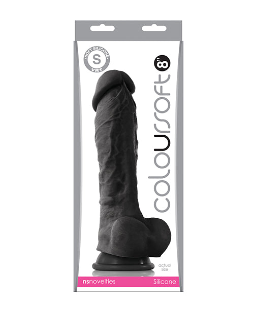 ColourSoft 8" Big Black Dildo | Soft Realistic Dildo | Suction Cup Dildo Ns Novelties INC