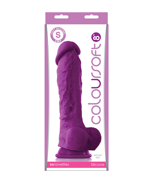 ColourSoft 8" Big Dildo | Purple Silicone Big Dildo | Suction Cup Dildo Ns Novelties INC