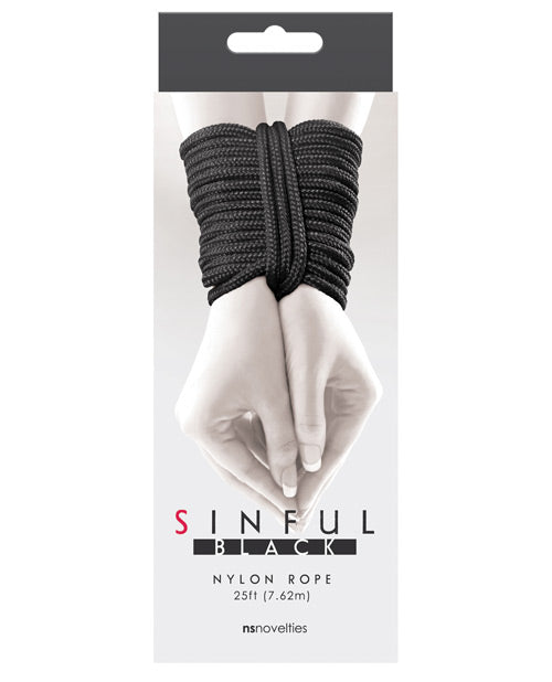 Sinful 25' Nylon Rope - Black Ns Novelties INC