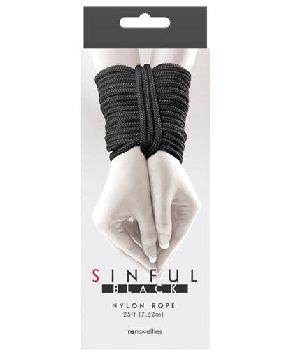 Sinful 25' Nylon Rope - Black Ns Novelties INC