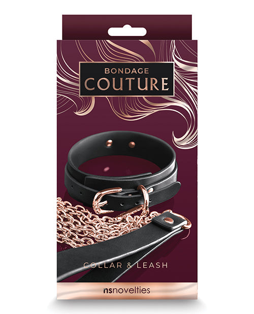 Bondage Couture Collar & Leash - Black Ns Novelties INC