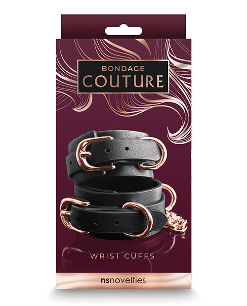Bondage Couture Wrist Cuffs - Black Ns Novelties INC