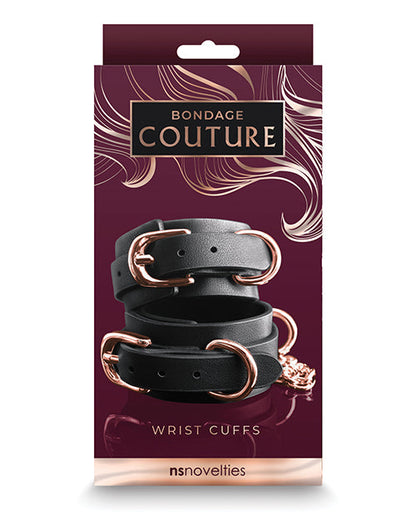 Bondage Couture Wrist Cuffs - Black Ns Novelties INC