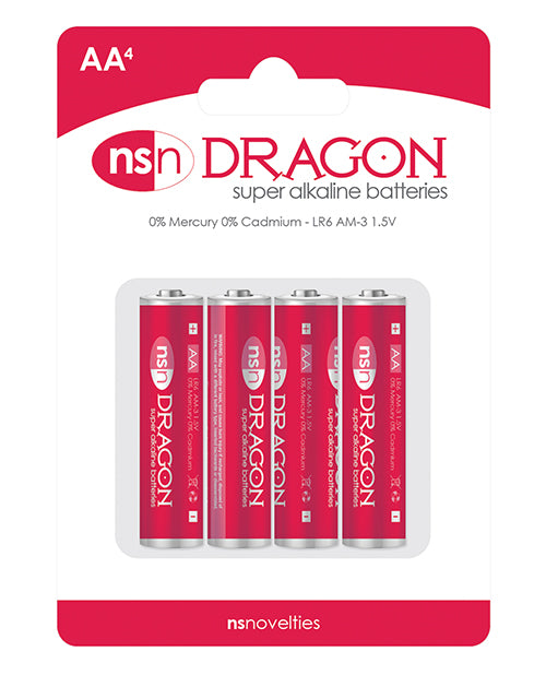 Dragon Alkaline Batteries - AA Pack of 4 Ns Novelties INC
