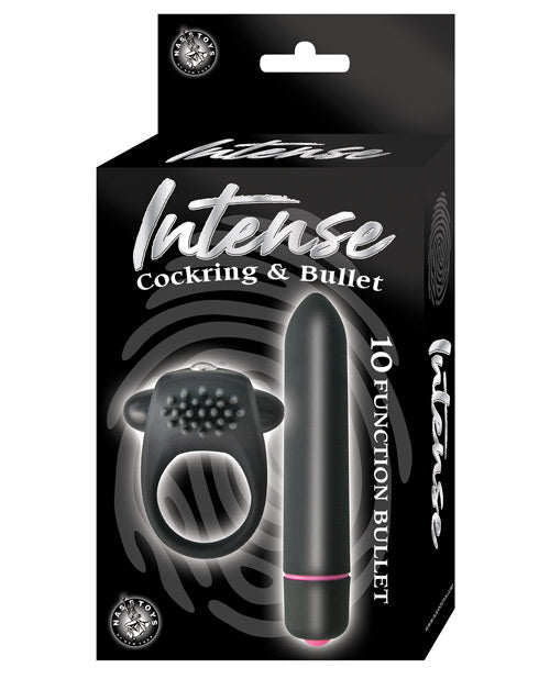 Intense Cockring & Bullet - Black Nasstoys