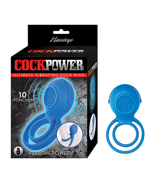 Cockpower Ultimate Vibrating Cock Ring - Blue Nasstoys