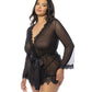 Provence Short Robe - Black 1X/2X Oh La La Cheri