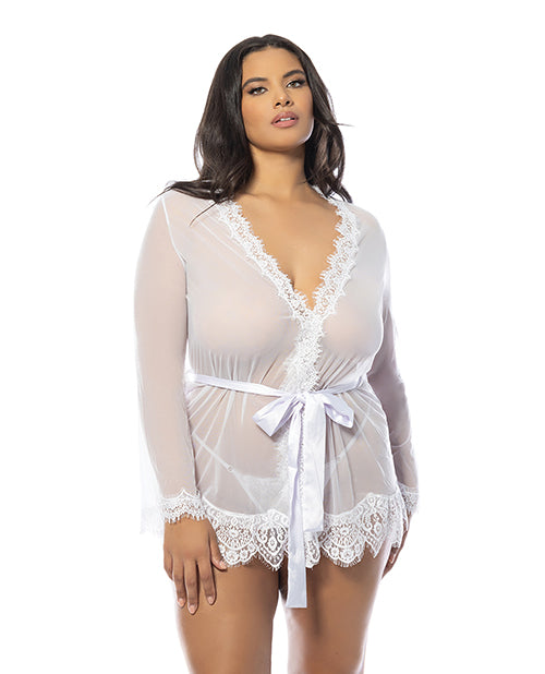 Provence Short Robe - White 1X/2X Oh La La Cheri