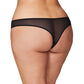 Crotchless Thong w/Pearls Black 1X/2X Oh La La Cheri