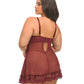 Valentine Lacey Babydoll w/G-String - Zinfandel 1X/2X Oh La La Cheri